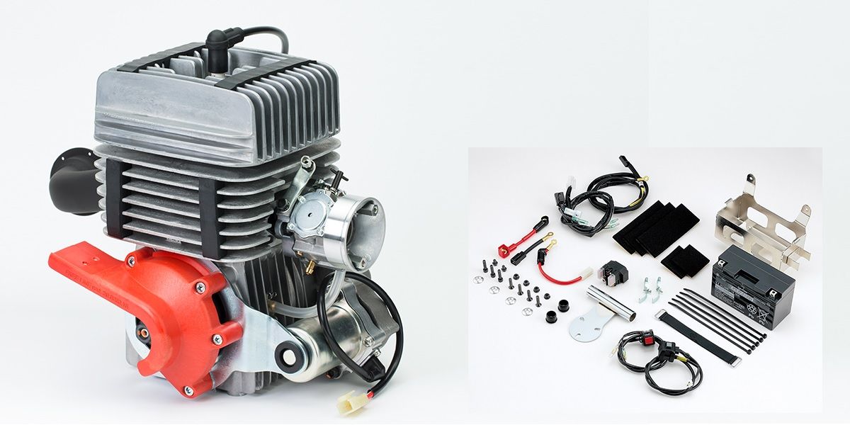 KT100SECエンジン、キャブ、エンジンマウント、オフセットステー 
